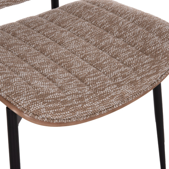 ΚΑΡΕΚΛΑ ΤΡΑΠΕΖΑΡΙΑΣ CONTI HM9983.02 ΜΑΥΡΟ ΜΕΤΑΛΛΟ--ΚΑΦΕ ΥΦΑΣΜΑ 49x56x82Υεκ.