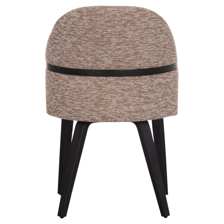 DINING CHAIR DEKKER HM18249.03 PLYWOOD IN BLACK--FABRIC IN BROWN 50x60x80Hcm.