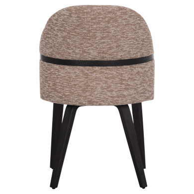 DINING CHAIR DEKKER HM18249.03 PLYWOOD IN BLACK--FABRIC IN BROWN 50x60x80Hcm.
