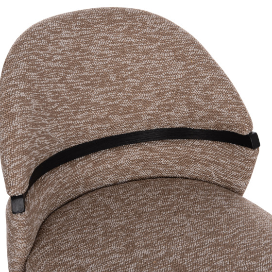 DINING CHAIR DEKKER HM18249.03 PLYWOOD IN BLACK--FABRIC IN BROWN 50x60x80Hcm.