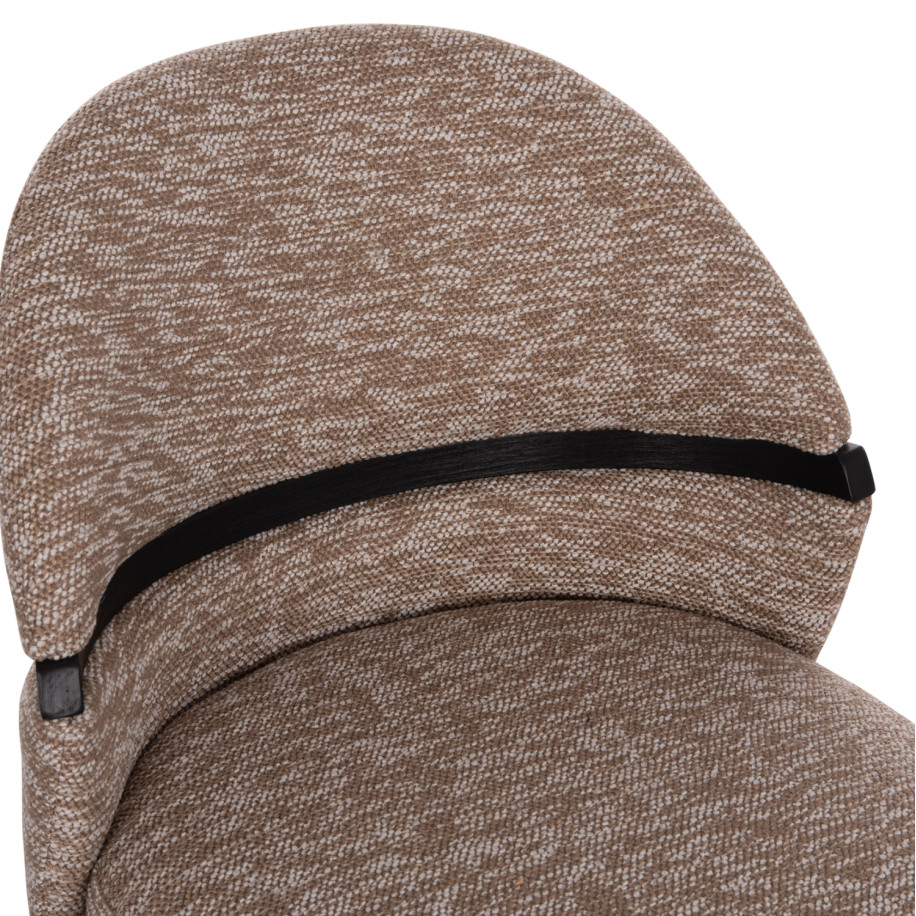 DINING CHAIR DEKKER HM18249.03 PLYWOOD IN BLACK--FABRIC IN BROWN 50x60x80Hcm.