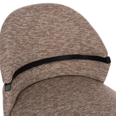 DINING CHAIR DEKKER HM18249.03 PLYWOOD IN BLACK--FABRIC IN BROWN 50x60x80Hcm.