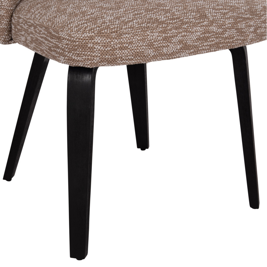 DINING CHAIR DEKKER HM18249.03 PLYWOOD IN BLACK--FABRIC IN BROWN 50x60x80Hcm.