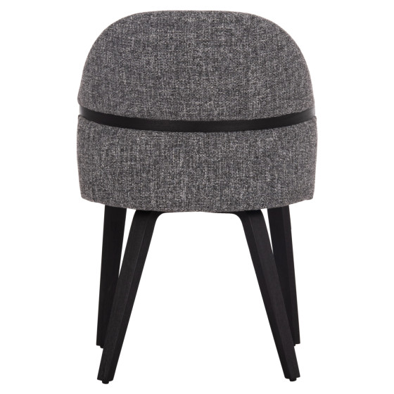 DINING CHAIR DEKKER HM18249.02 PLYWOOD IN BLACK--FABRIC IN GREY 50x60x80Hcm.