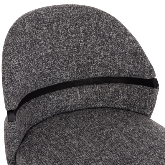 DINING CHAIR DEKKER HM18249.02 PLYWOOD IN BLACK--FABRIC IN GREY 50x60x80Hcm.