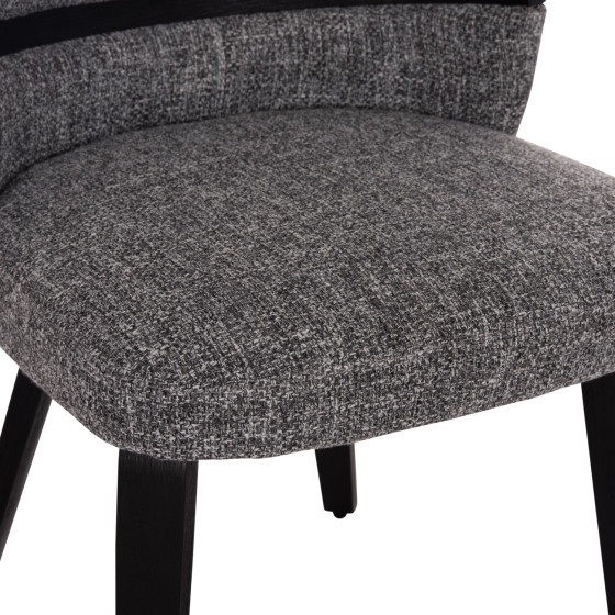 DINING CHAIR DEKKER HM18249.02 PLYWOOD IN BLACK--FABRIC IN GREY 50x60x80Hcm.