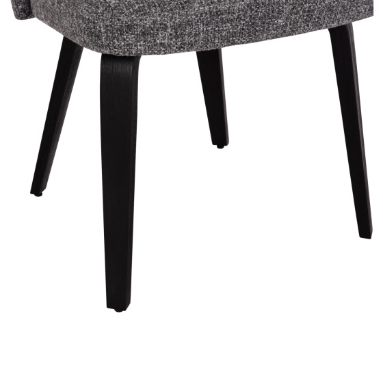 DINING CHAIR DEKKER HM18249.02 PLYWOOD IN BLACK--FABRIC IN GREY 50x60x80Hcm.