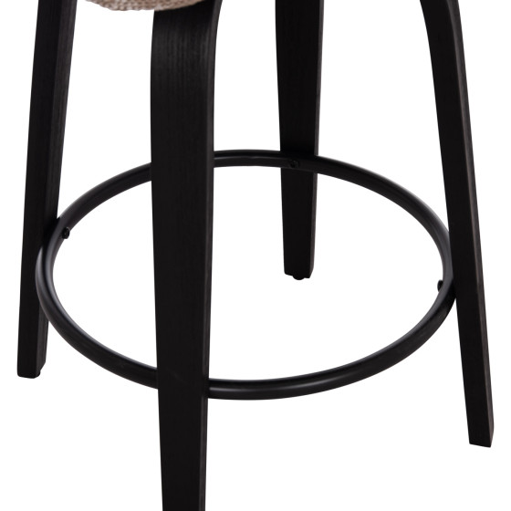 BAR STOOL SWIVEL DEKKER HM18250.02 PLYWOOD IN BLACK--FABRIC IN BROWN 48x54x96Hcm.