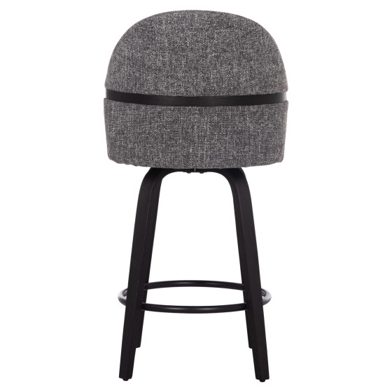 BAR STOOL SWIVEL DEKKER HM18250.03 PLYWOOD IN BLACK--FABRIC IN GREY 48x54x96Hcm.