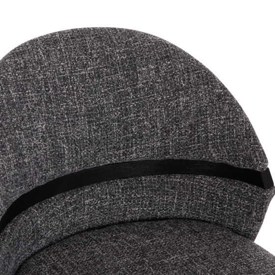 BAR STOOL SWIVEL DEKKER HM18250.03 PLYWOOD IN BLACK--FABRIC IN GREY 48x54x96Hcm.