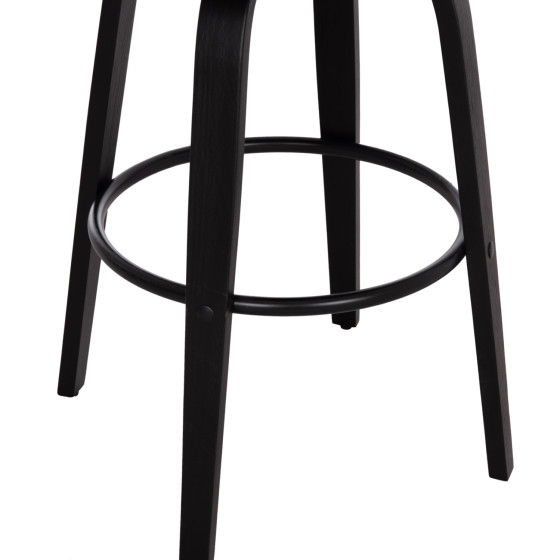 BAR STOOL SWIVEL BECKER HM18251.03 PLYWOOD IN BLACK--FABRIC IN BROWN 50x52x100Hcm.