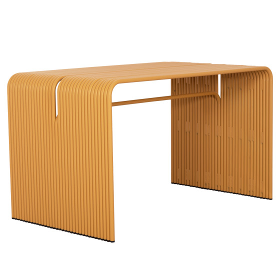 DINING TABLE SERIES INTREPID HM6330.07 ALUMINUM IN MUSTARD YELLOW 120x70x70.5Hcm.