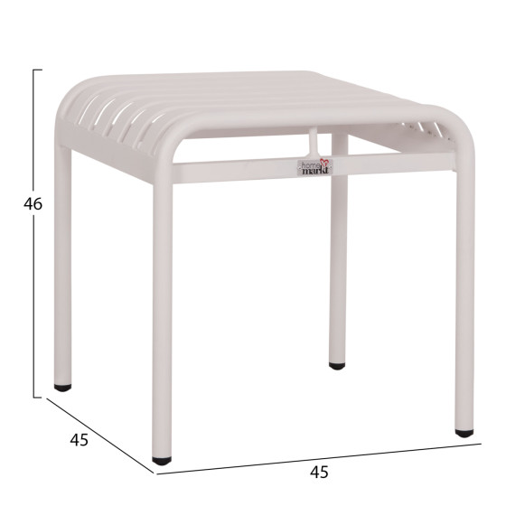 ALUMINUM STOOL RACHEL HM6340.02 WHITE COLOR 45x45x46Hcm.