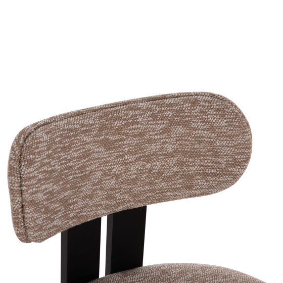 DINING CHAIR KARVO HM18252.03 FABRIC IN BROWN--WOOD IN BLACK 57x50x78.5Hcm.