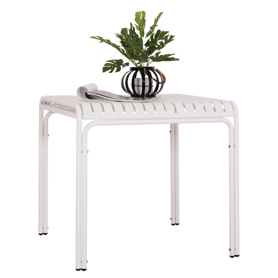 OUTDOOR SQUARE ALUMINUM TABLE RACHEL HM6338.02 WHITE COLOR 80x80x75Hcm.