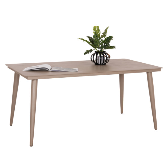ALUMINUM DINING TABLE RECTANGULAR HIGER HM6291.04 CAPPUCCINO 160x90x78Hcm.
