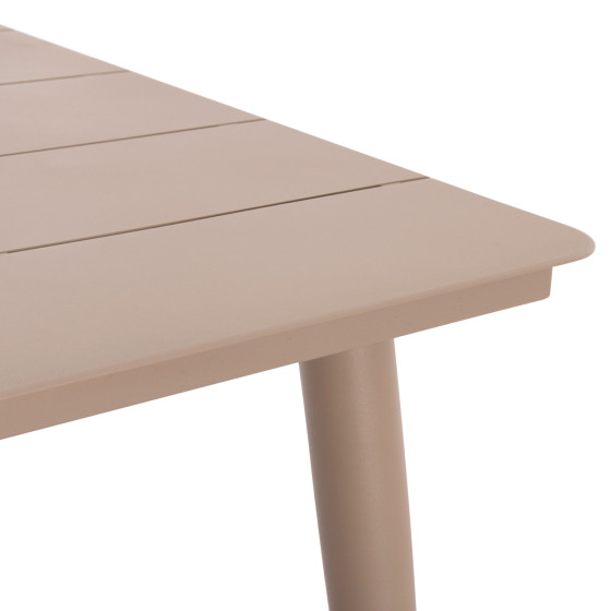 ALUMINUM DINING TABLE RECTANGULAR HIGER HM6291.04 CAPPUCCINO 160x90x78Hcm.