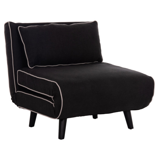 ARMCHAIR-BED BRAXTON HM8425.03 BLACK FABRIC 78x88x78Hcm.