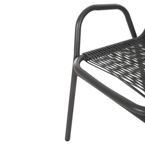 OUTDOOR DINING SET 5PCS AVRIL HM21221 METAL CHAIRS & TABLE 110x60 GREY