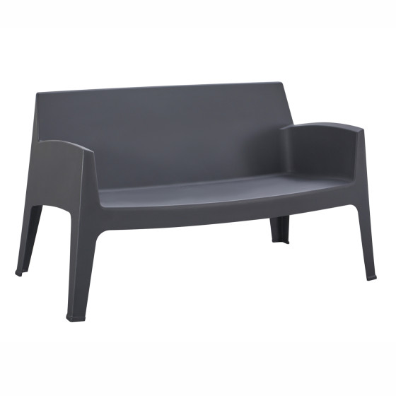 POLYPROPYLENE 2-SEATER SOFA SLEEK HM6366.10 GREY COLOR 133x68x73Hcm.