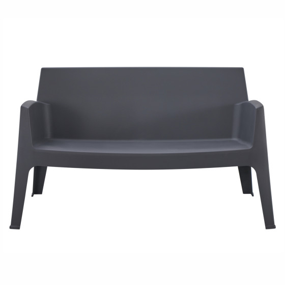 POLYPROPYLENE 2-SEATER SOFA SLEEK HM6366.10 GREY COLOR 133x68x73Hcm.