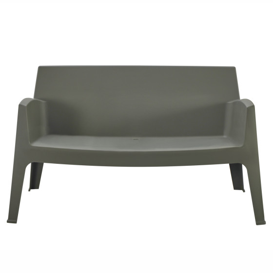 POLYPROPYLENE 2-SEATER SOFA SLEEK HM6366.05 DARK OLIVE COLOR 133x68x73Hcm.