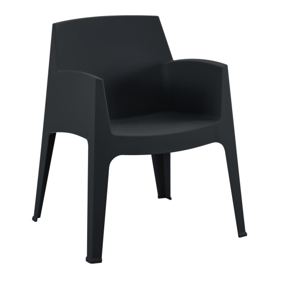 POLYPROPYLENE ARMCHAIR SLEEK HM6370.02 BLACK 68x63x82.5Hcm.