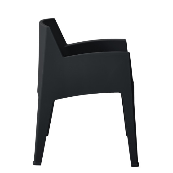 POLYPROPYLENE ARMCHAIR SLEEK HM6370.02 BLACK 68x63x82.5Hcm.