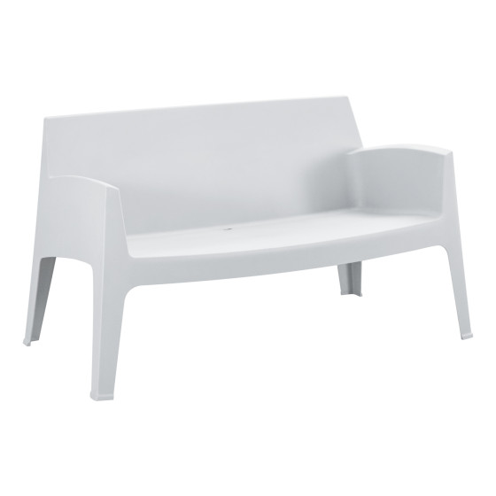 POLYPROPYLENE 2-SEATER SOFA SLEEK HM6366.01 WHITE COLOR 133x68x73Hcm.