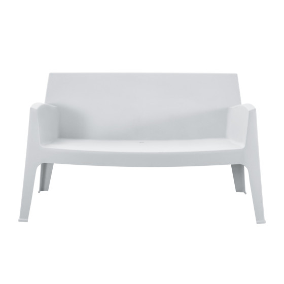 POLYPROPYLENE 2-SEATER SOFA SLEEK HM6366.01 WHITE COLOR 133x68x73Hcm.