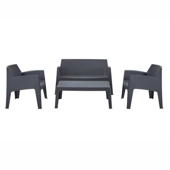LOUNGE SET 4PCS SLEEK HM21268.10 GREY POLYPROPYLENE