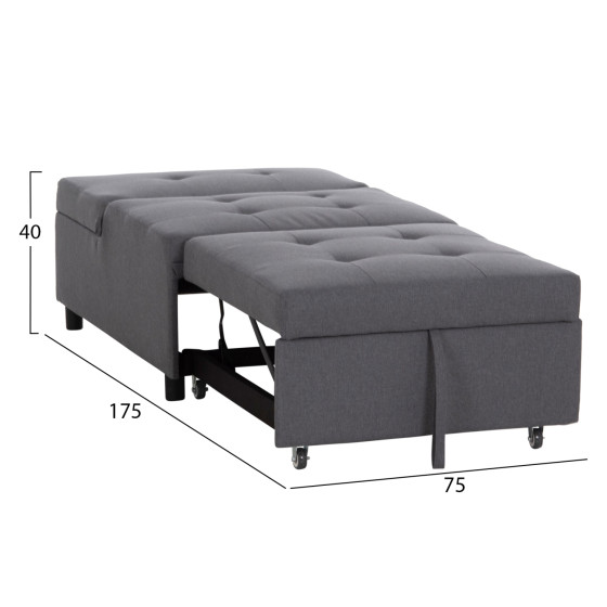 ΠΟΛΥΘΡΟΝΑ-ΚΡΕΒΑΤΙ LIBRE HM3295.01 ΓΚΡΙ ΥΦΑΣΜΑ 75x106x87Υεκ.