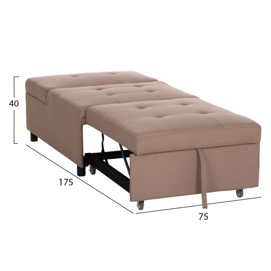LOUNGE CHAIR-BED LIBRE HM3295.03 BEIGE FABRIC 75x106x87Hcm.