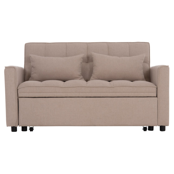SOFA BED 2-SEATER BORG HM3289.03 BEIGE FABRIC 140x75x89Hcm.