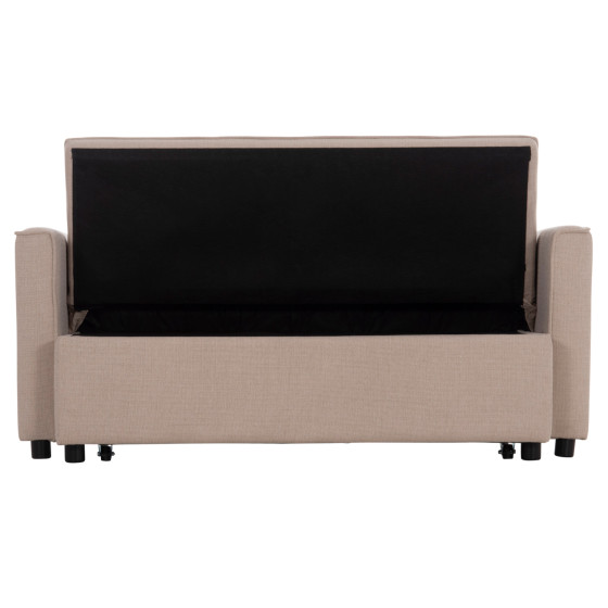 SOFA BED 2-SEATER BORG HM3289.03 BEIGE FABRIC 140x75x89Hcm.
