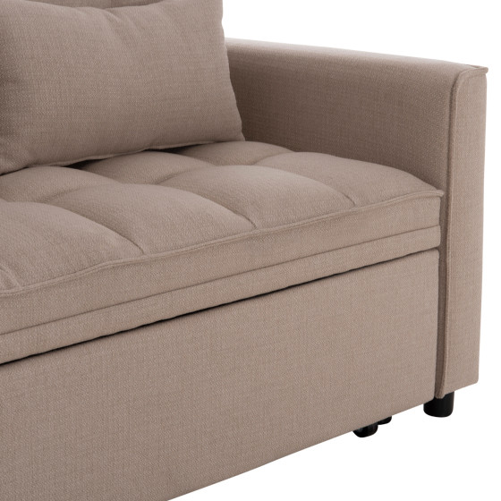 SOFA BED 2-SEATER BORG HM3289.03 BEIGE FABRIC 140x75x89Hcm.