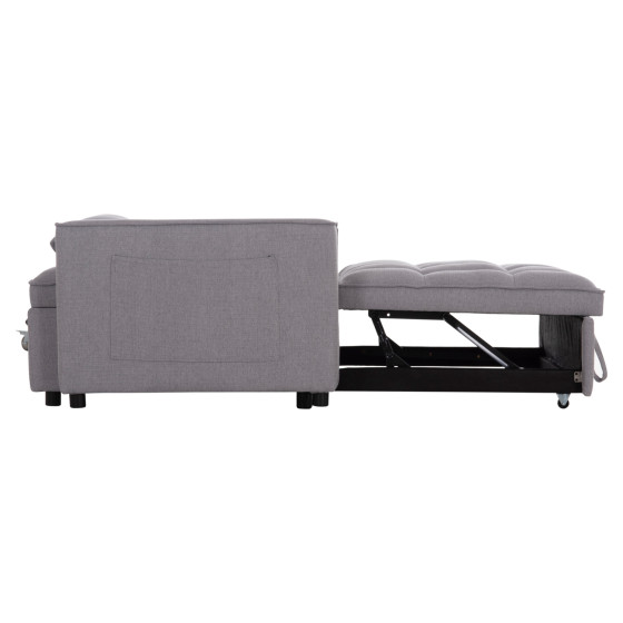 SOFA BED 2-SEATER BORG HM3289.11 GREY FABRIC 140x75x89Hcm.