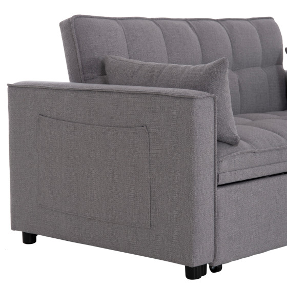 SOFA BED 2-SEATER BORG HM3289.11 GREY FABRIC 140x75x89Hcm.