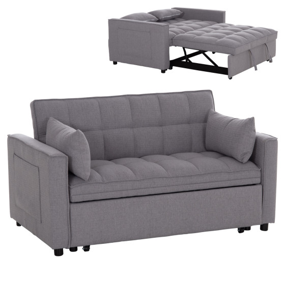 ΚΑΝΑΠΕΣ ΚΡΕΒΑΤΙ 2-ΘΕΣΙΟΣ BORG HM3289.01 ΓΚΡΙ ΥΦΑΣΜΑ 140x75x89Υεκ