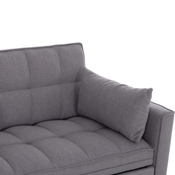SOFA BED 2-SEATER BORG HM3289.01 GREY FABRIC 140x75x89Hcm.