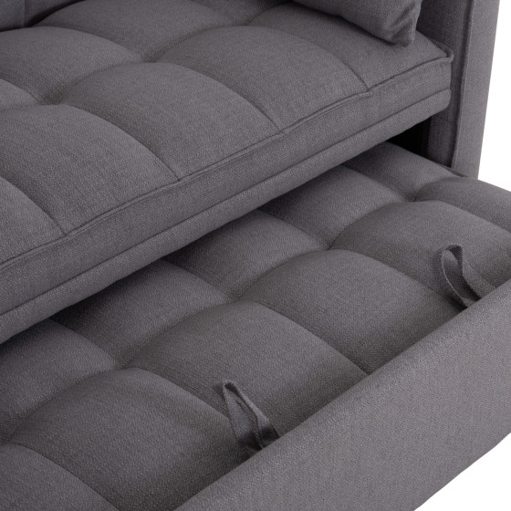 SOFA BED 2-SEATER BORG HM3289.01 GREY FABRIC 140x75x89Hcm.