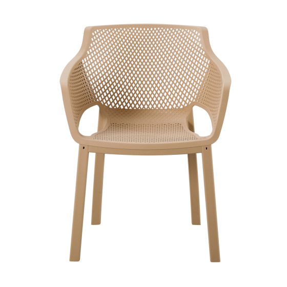 POLYPROPYLENE DINING ARMCHAIR PEGGY HM6368.03 CAPPUCCINO 60x55x79Hcm.