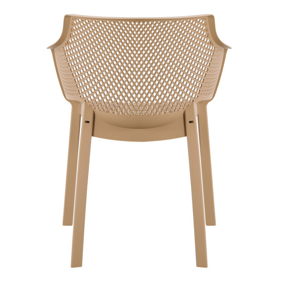POLYPROPYLENE DINING ARMCHAIR PEGGY HM6368.03 CAPPUCCINO 60x55x79Hcm.