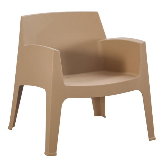 POLYPROPYLENE LOUNGE ARMCHAIR SLEEK HM6365.03 CAPPUCCINO 62x68x73Hcm.