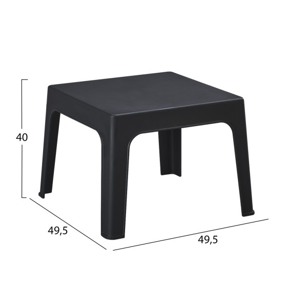 LOUNGE SET 3PCS SLEEK HM21274.02 BLACK POLYPROPYLENE