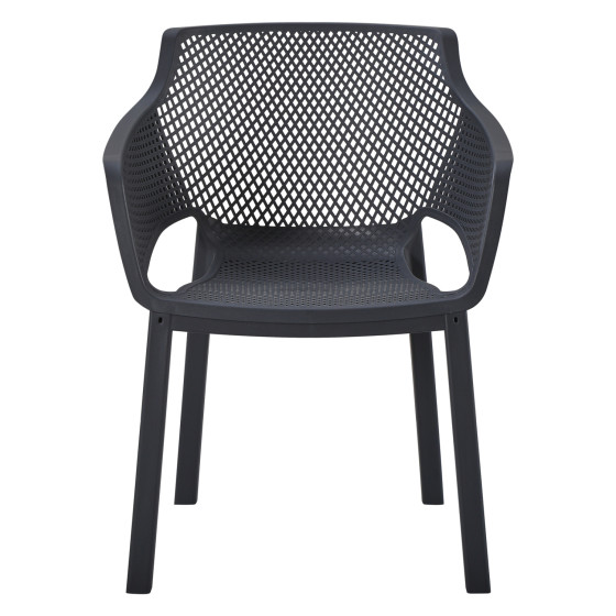 POLYPROPYLENE DINING ARMCHAIR PEGGY HM6368.02 BLACK 60x55x79Hcm.