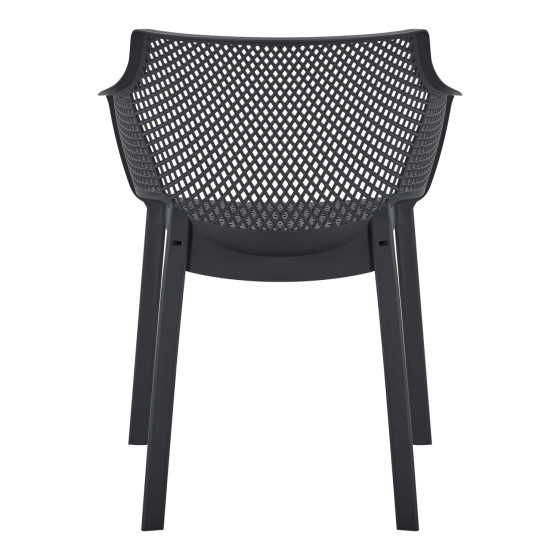 POLYPROPYLENE DINING ARMCHAIR PEGGY HM6368.02 BLACK 60x55x79Hcm.