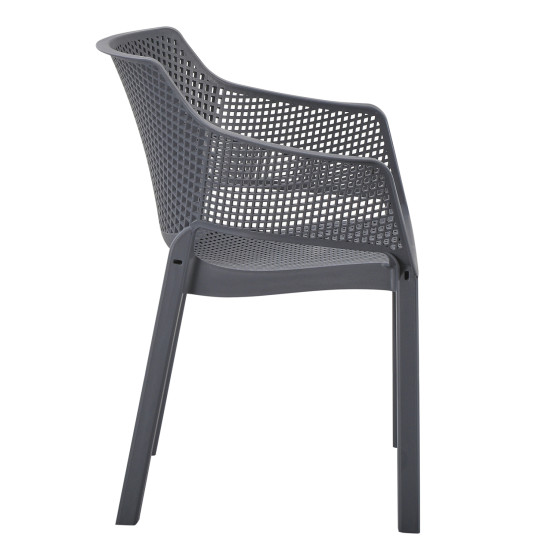 POLYPROPYLENE DINING ARMCHAIR PEGGY HM6368.10 GREY 60x55x79Hcm.