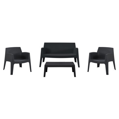 ΣΕΤ LOUNGE 4ΤΜΧ SLEEK HM21275.02 ΜΑΥΡΟ ΠΟΛΥΠΡΟΠΥΛΕΝΙΟ