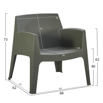ΣΕΤ LOUNGE 4ΤΜΧ SLEEK HM21275.05 DARK OLIVE GREEN ΠΟΛΥΠΡΟΠΥΛΕΝΙΟ
